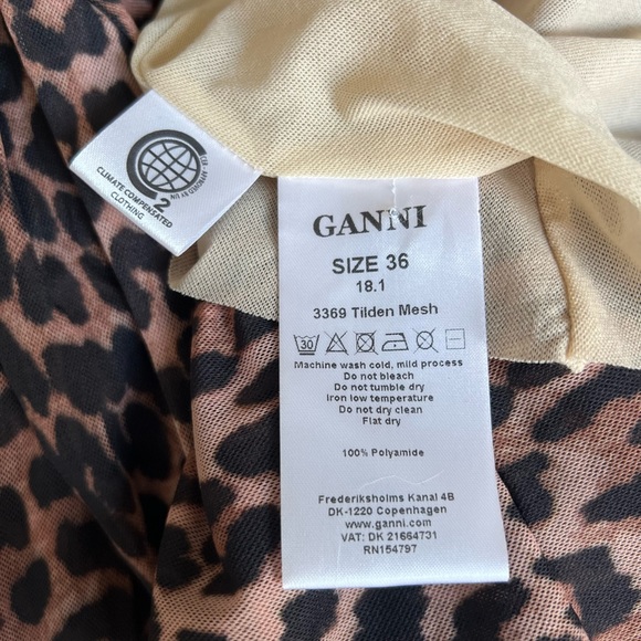 GANNI Leopard Print Mini Wrap Dress — Small - Picture 8 of 8